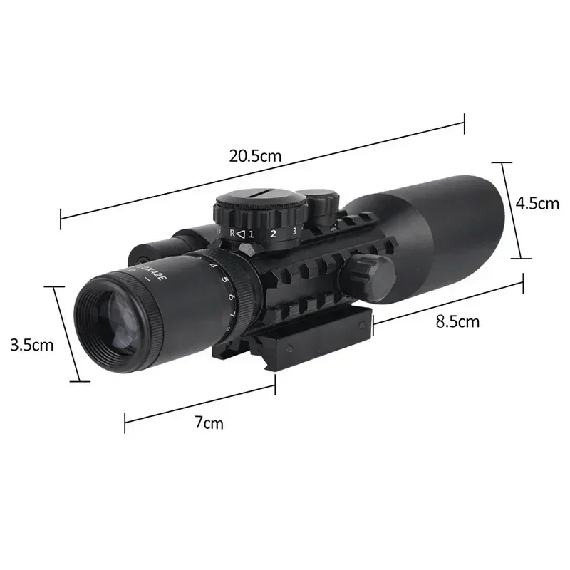 3-10x42e óptica escopos vermelho/verde laser caça mira range finder retículo airsoft/caneta tiro trainingcanescopo tático