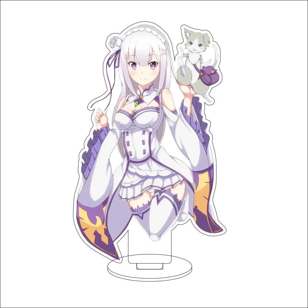 16CM Anime Re:ZERO Starting Life in Another World Emilia Natsuki Subaru Rem Beatrice Cos Acrylic Figure Stand Ornaments Gifts