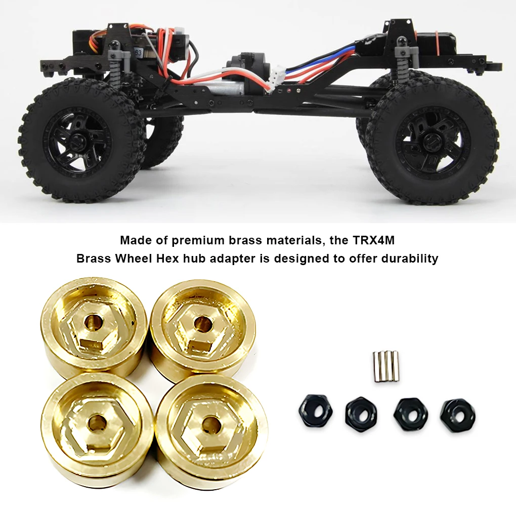 4pieces 1/18 Wheel Hex Mount RC Upgrade Part Brass Strong Adapter For HOBBYPLUS 1810178 RC Car Part RC Car Accessories