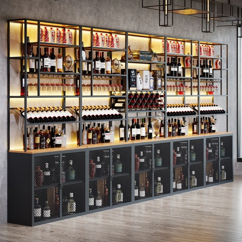 

Industrial style wine rack, bar cabinet