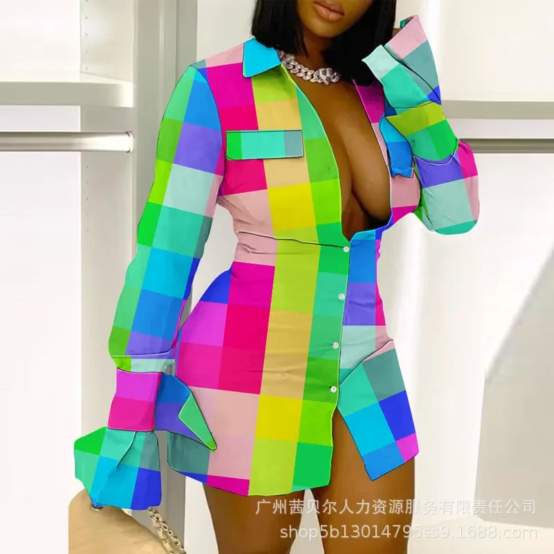 Abiti da donna Moda Nuovo abito camicia sexy a maniche lunghe da donna