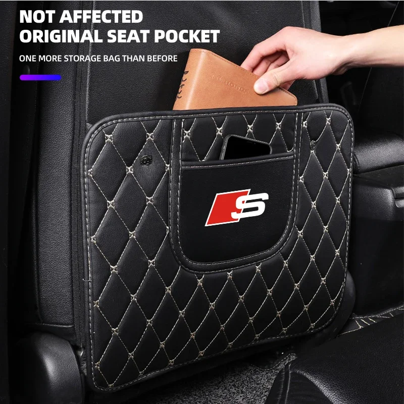 Car Anti-kick Mat Car Seats Anti Kick Pad Mat For Audi Sline Q3 A5 A7 A8L A4L RS Quattro S3 S4 RS S6 S5 S7 S8 Auto Accessories