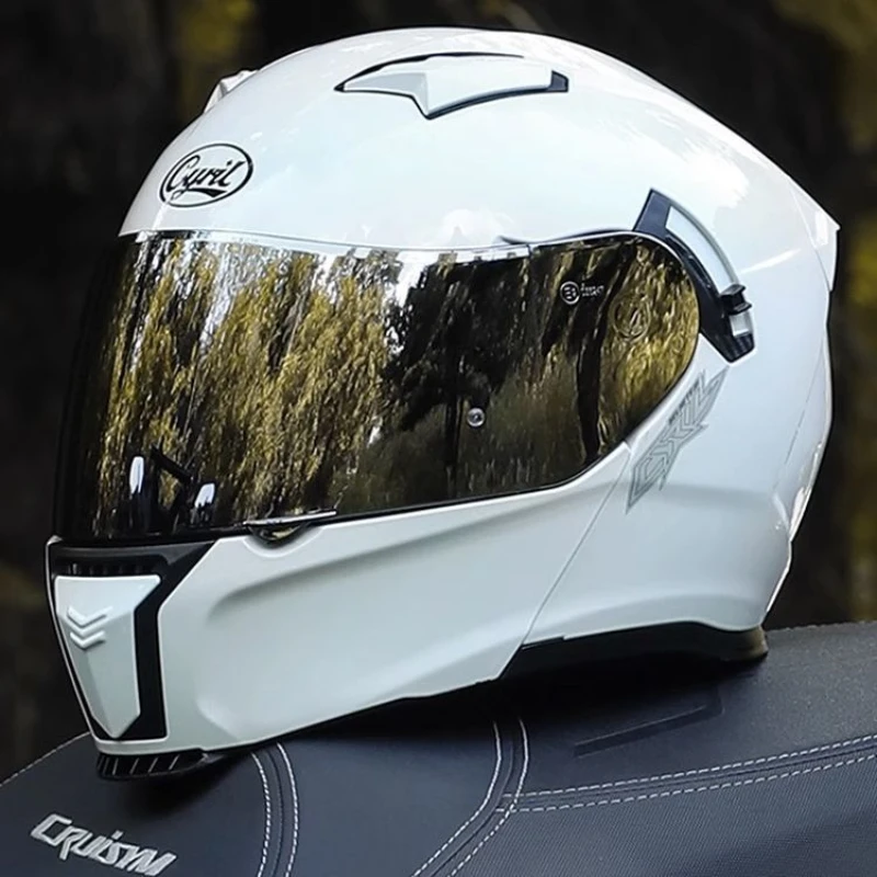 CYRIL Flip Up Motorcycle Helmet Open Face Helmet Double Lens Full Face Helmet High Quality Moto Cascos Motociclistas Capacete