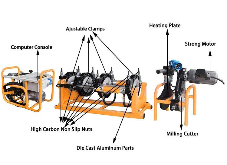 APAS Hydraulic HDPE pipe Polyethylene Butt electrofusion welding Machine for Pe  PPR pvdf pb pipes fitting 355mm 315mm 280mm 160