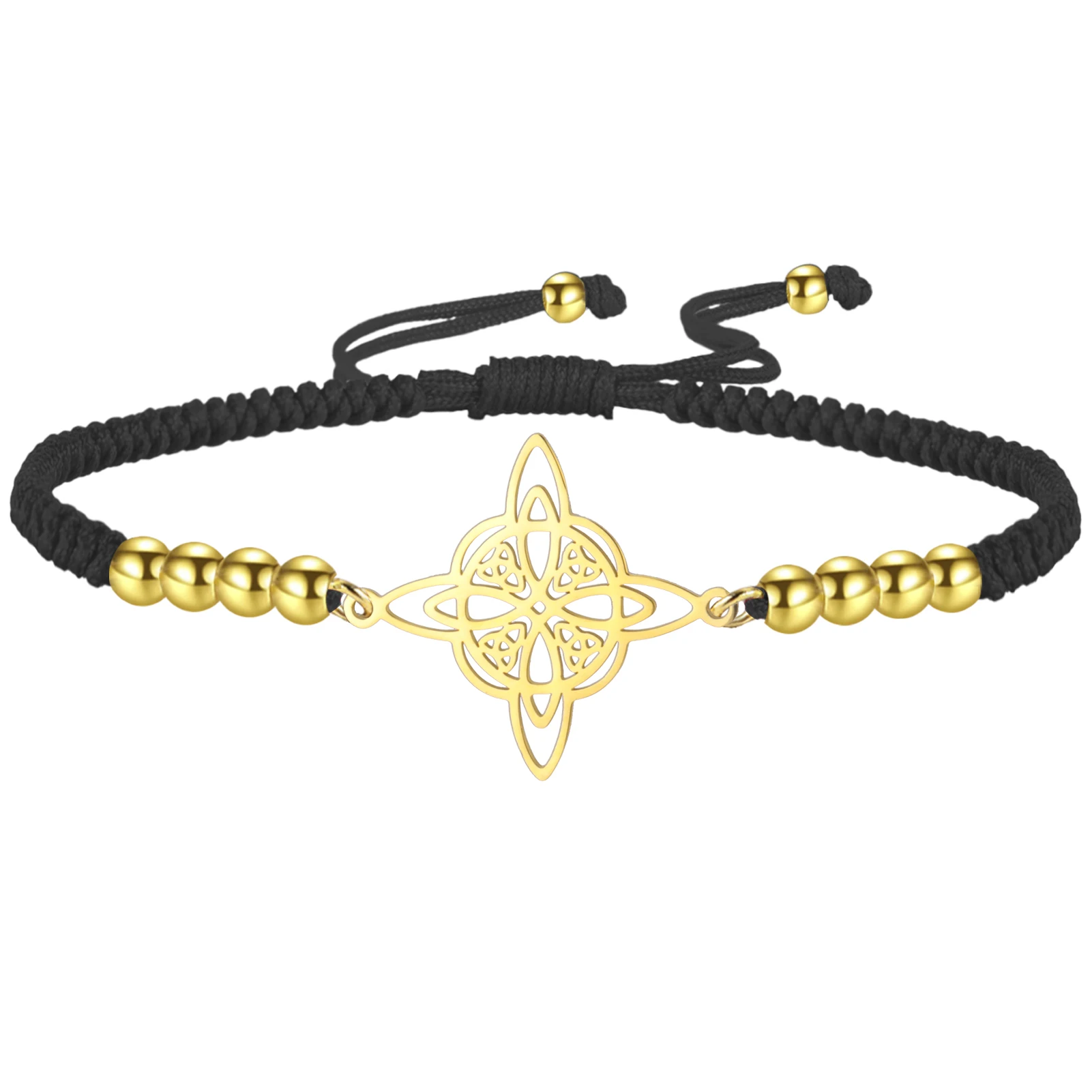 Kkjoy Hexenknoten-Armband mit keltischem vierzackigen Stern, Edelstahl, Wicca-Armband, okkultes Amulett, Charms, Schmuck, Geschenk für Frauen – Detail 8