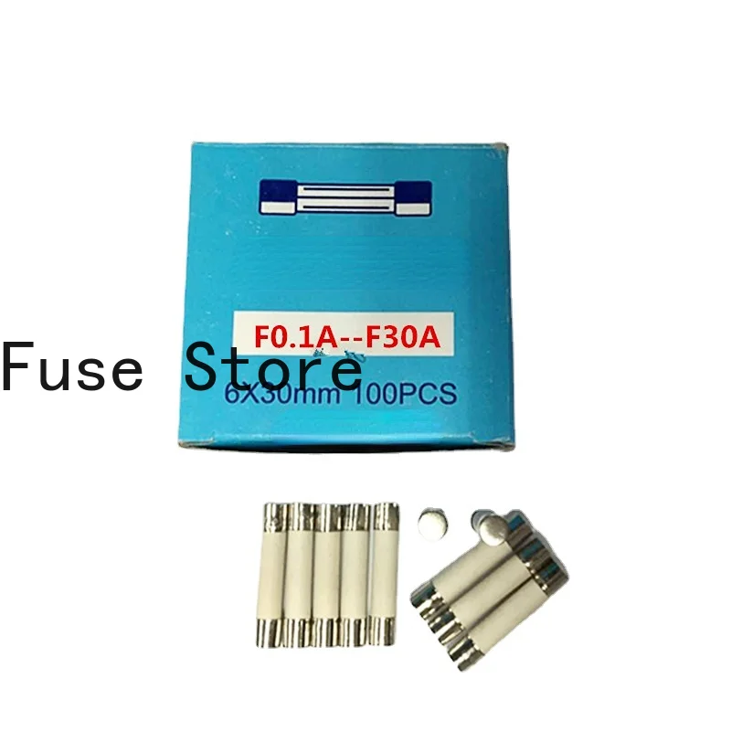 10PCS Good Quality Slow-break Ceramic Explosion-proof Fuse 6 * 30mm 250V T15A T20A T25A T30A