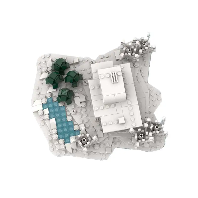 MOC Snow Scene House Building Blocks Set - Modello di esposizione del cottage invernale Giocattolo per ragazzi e ragazze Idea regalo di Natale