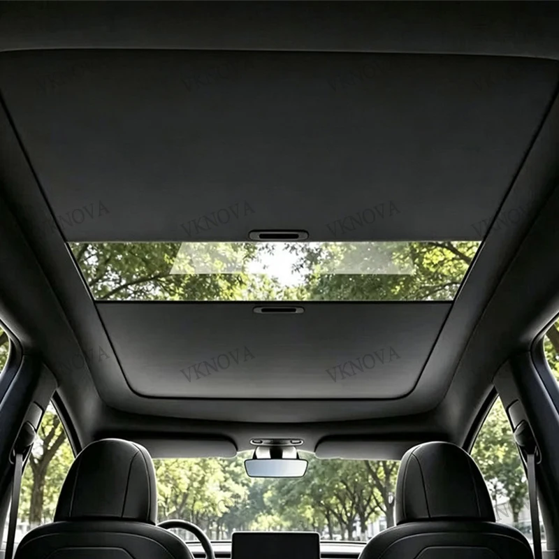 For Tesla Model YL Upgrade Scroll Sunroof Sunshade Roof UV Protection Retractable Sun Visor Outdoor Camping Interior Accessories