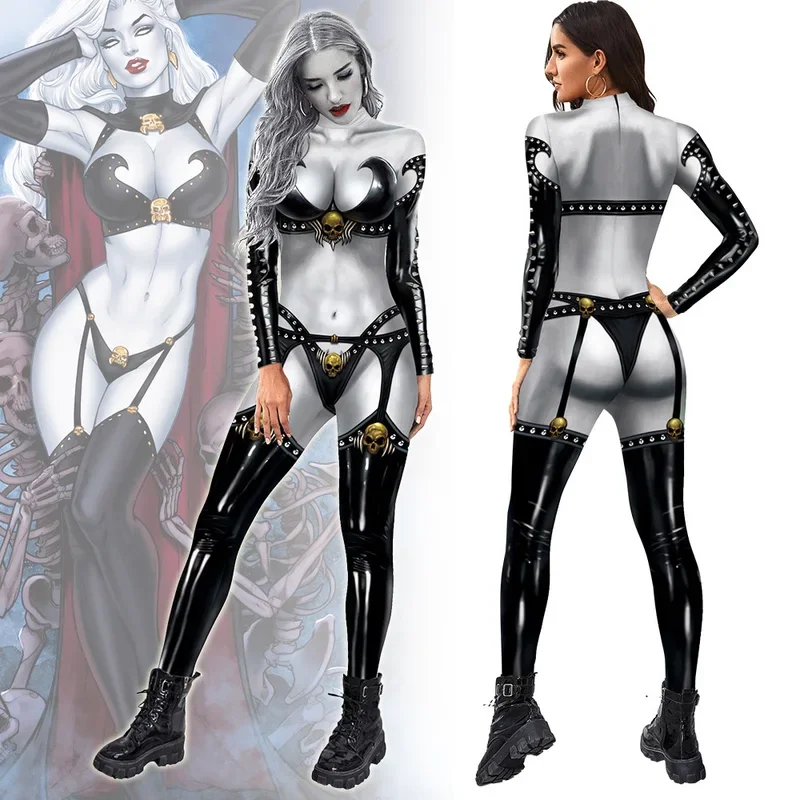 Lady Deathstrike Yuriko Oyama Cosplay Bodysuit Anime Halloween Costumes Women Sexy Catsuit Jumpsuits Swimsuit Zentai Dress Up