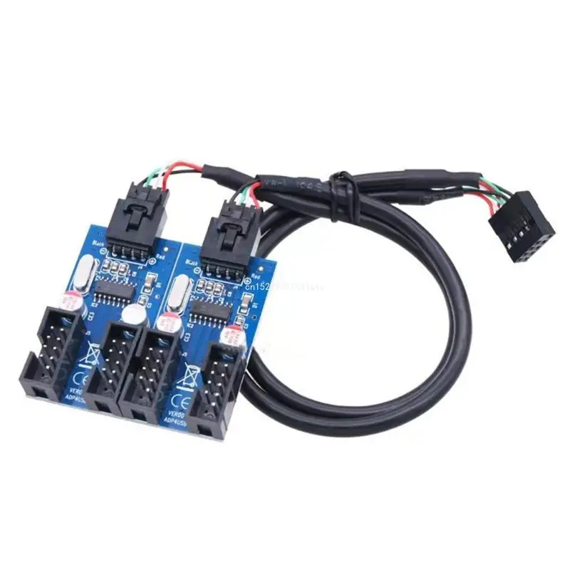 9Pin USB Splitter Motherboards USB 9Pin Interfaces Header Splitter Connectors Dropship