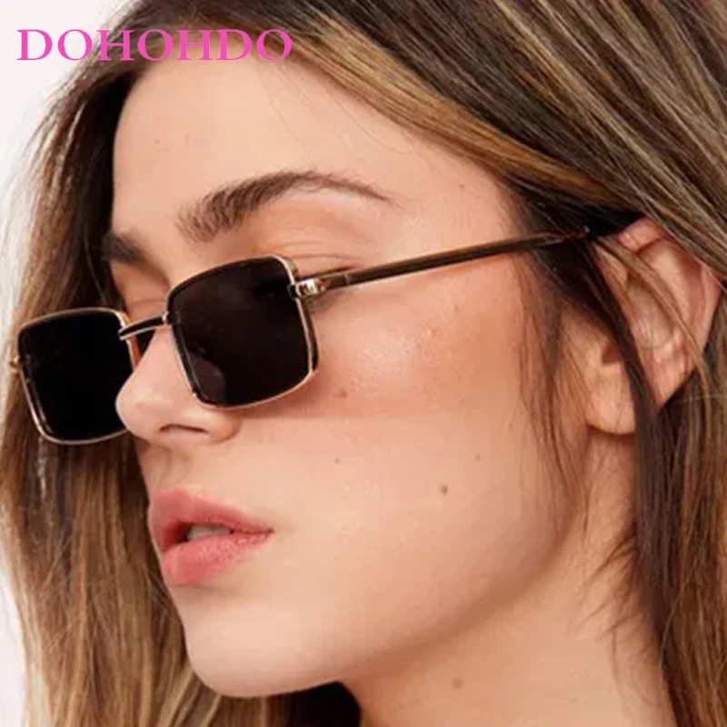 

Fashion Trendy Small Square Metal Frame Sunglasses Women Luxury Designer Sunglass Men Outdoor Travel Driving Shades Lentes UV400