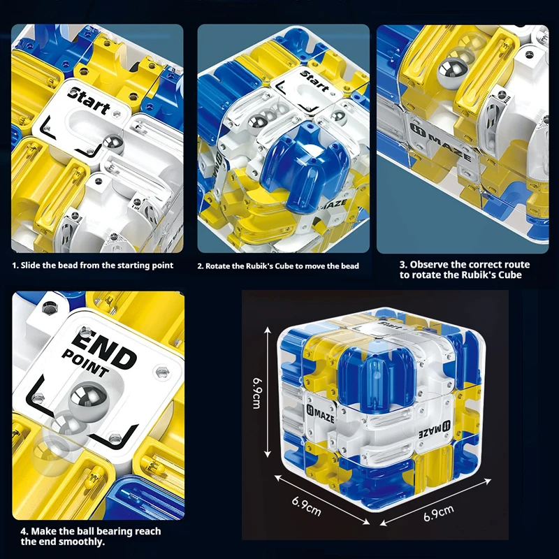 ثلاثية الأبعاد المتاهة المكعب السحري ألعاب متململة كرة دوارة مكعبات المتاهة اللعب الإبداعية لغز مكعب التفكير المنطقي مكافحة الإجهاد لعبة تعليمية #5
