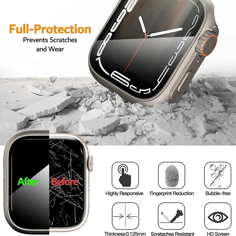 For Apple Watch Case 45MM 41MM 44MM 40MM Screen Protector Cover Change Ultra Bumper For IWatch Series 9 8 7 SE 6 4 PC Firm Cover