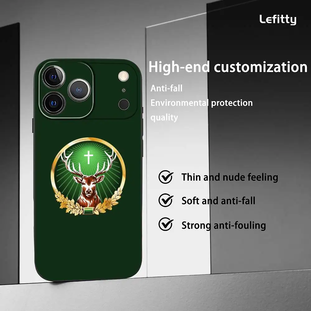 Casing HP LOGO J-Jagermeisters Untuk IPhone 17 16 15 14 13 12 11 Pro Max Plus Mini Hitam Doff Soft Shell Funda