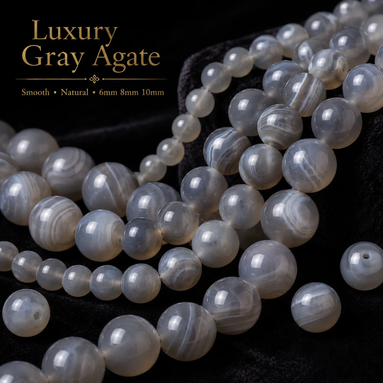 4-12mm 16pcs Stone half strand Gray Agate Multiple Color Schemes Spacer Loose Beads For Jewelry Making DIY Bracelets Necklace