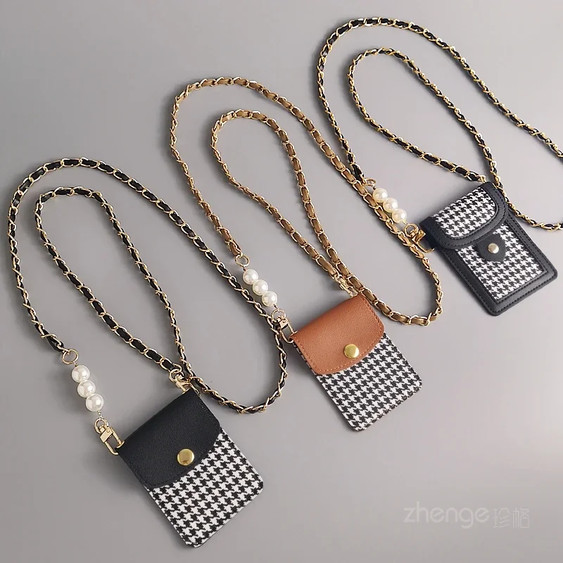 Mini Card Bag Small Bag Crossbody Hanging Neck Pickup Card Chain Back Rope Mobile Phone Lanyard Detachable Card Key Lanyard