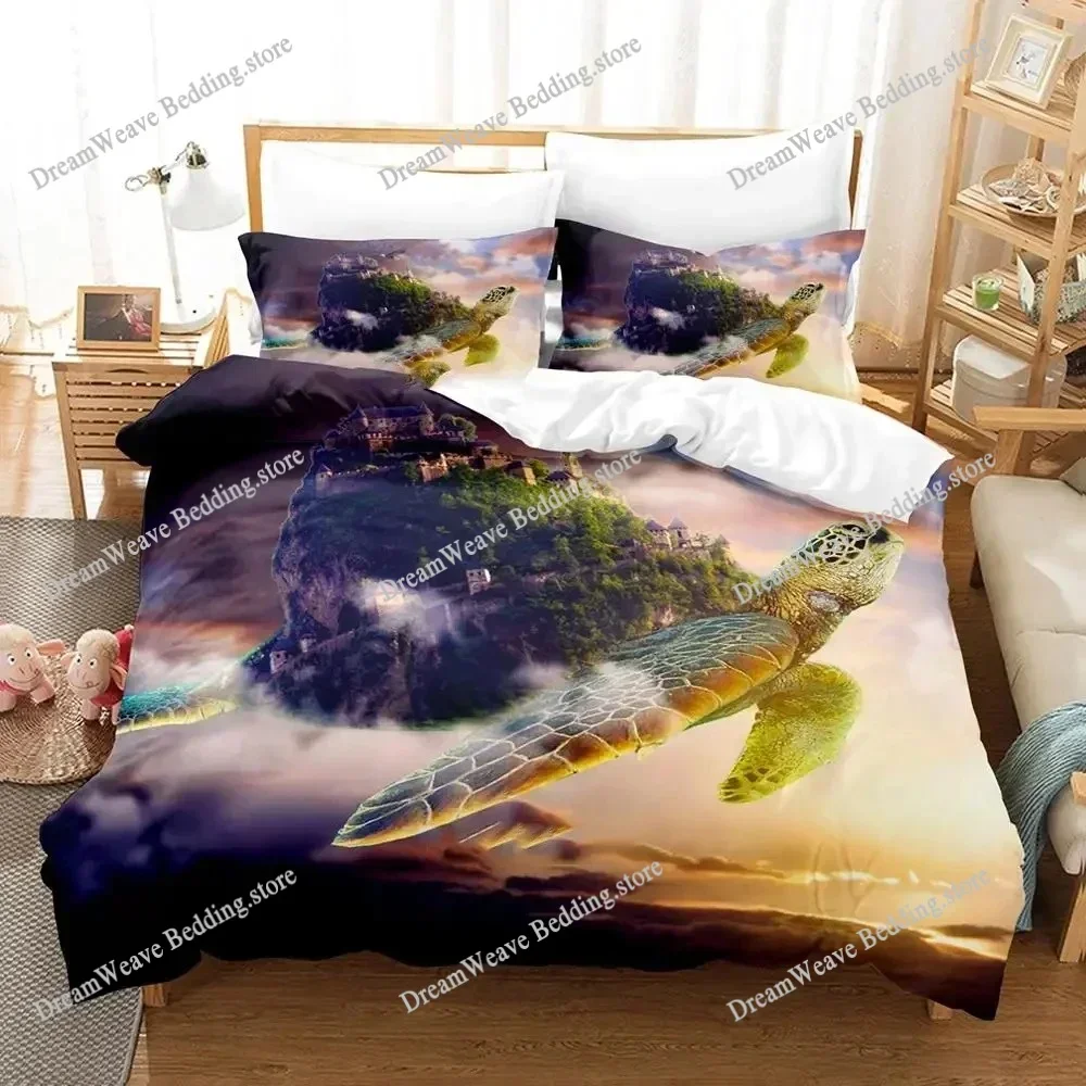 Turtles of The World Adult Boys Anime Duvet Cover Set Single Double Full Queen King Size Quilt Cover Pillowcase Bedding Set519
