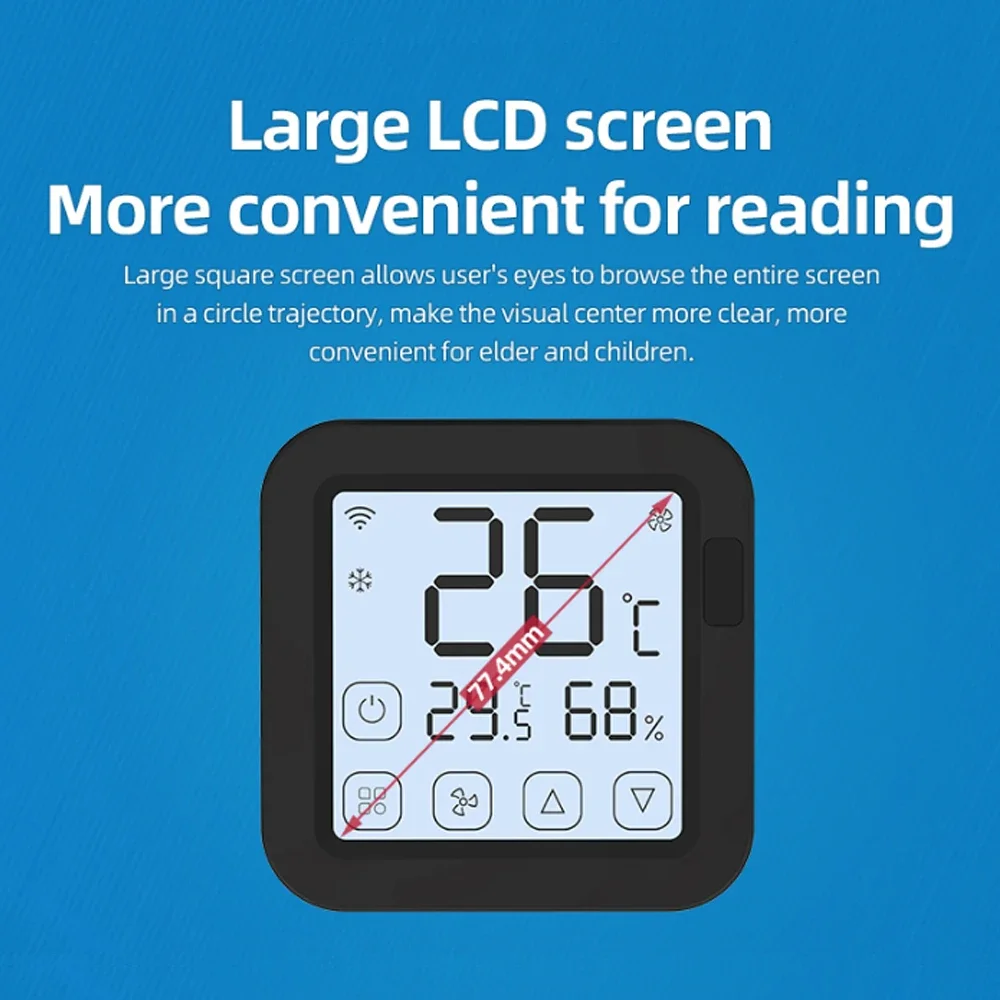 Universal Tuya Smart Wifi IR Remote Control LCD Temperature and Humidity Sensor Supports Alexa and Google