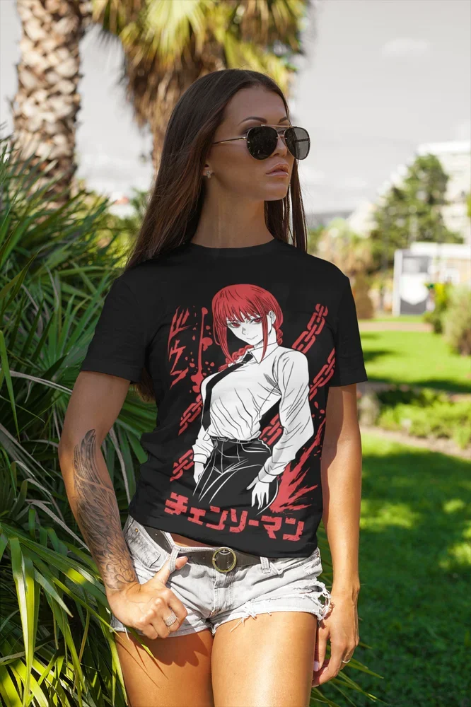 Camiseta de Anime de diablo Makima de motosierra, Unisex, de Manga, todas las tallas