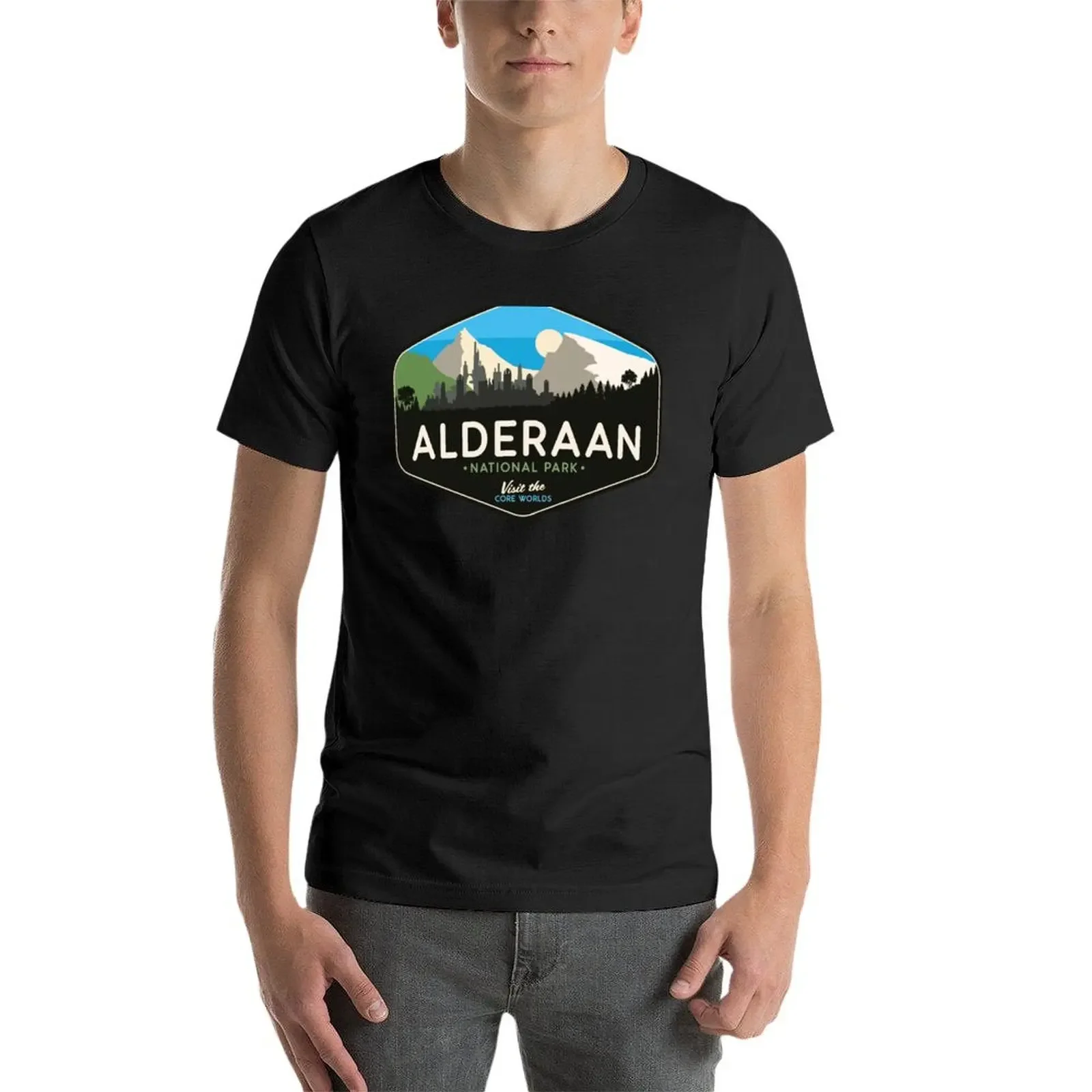 Alderaan National Park: Visit the Core Worlds T-Shirt oversized tops men clothes