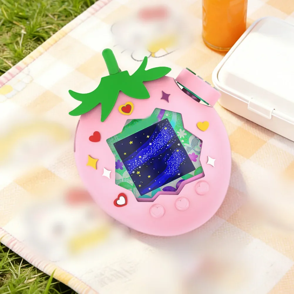 

Силиконовый защитный чехол для Tamagotchi Paradise, розовый, в форме клубники, с ремешком, мягкий, водонепроницаемый.