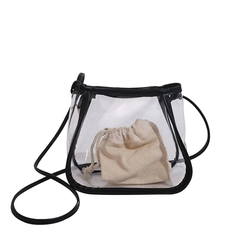 

Simple 2 in 1 Clear Crossbody Bag Portable Casual shoulder bag PVC Waterproof Women's Bag travel