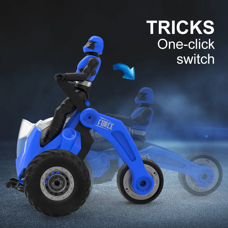 Electric Remote Control Rotating Motorcycle Model Light Music Dancing Twist Car Deformation Stunt Children RC Car Toys