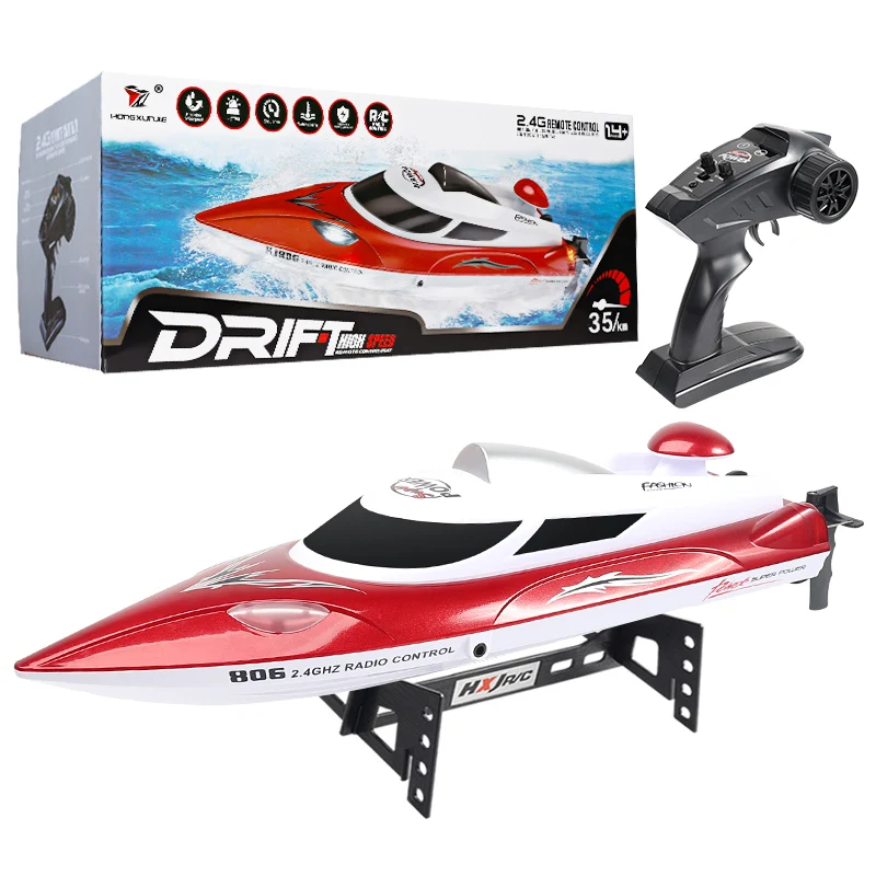 35km/H HJ806 2.4G High-Speed Remote Control Racing Boat With Water Cooling System /High Speed R/C boat Children Model Toys