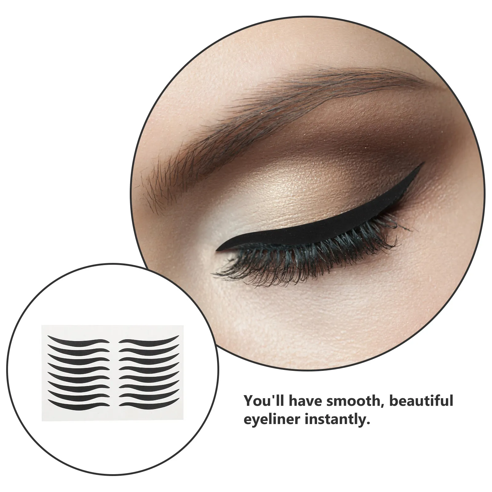 80 Paar schwarze Eyeliner-Aufkleber, temporäre Augen-Make-up-Lidschatten-Aufkleber, glatter, wasserfester Eyeliner für Party-Bühnenauftritte