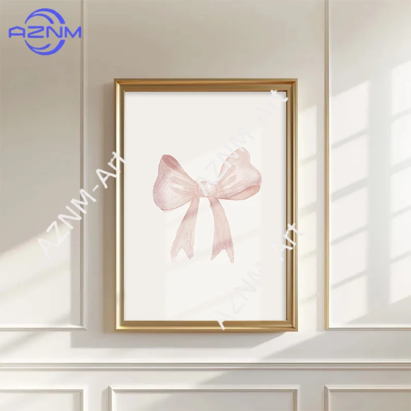 Pink Boho Bow Field Garden Canvas Painting Christian Bible Scripture Art Poster Gallery Wall Girls Bedroom Furniture Wall Art view 3