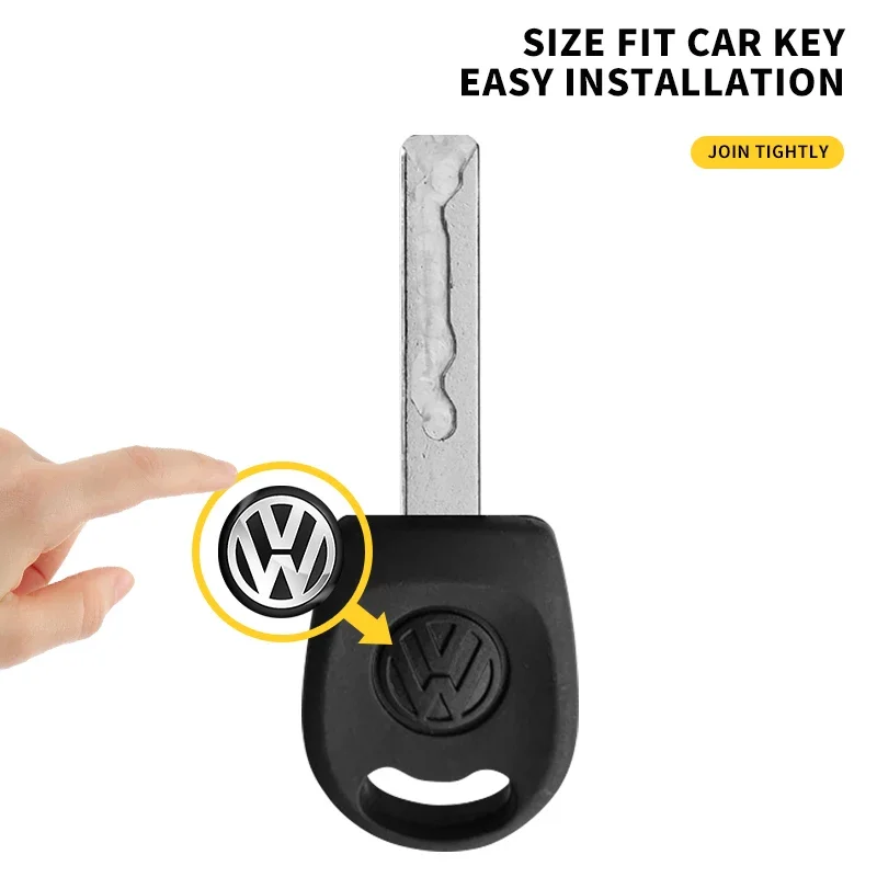 11 مللي متر سيارة معدنية مفتاح بعيد ملصق الألومنيوم شعار الديكور ملصق مائي ل Volkswagen CC لافيدا العلبة شيروكو B5 B6 MK5 MK6 MK7 #5