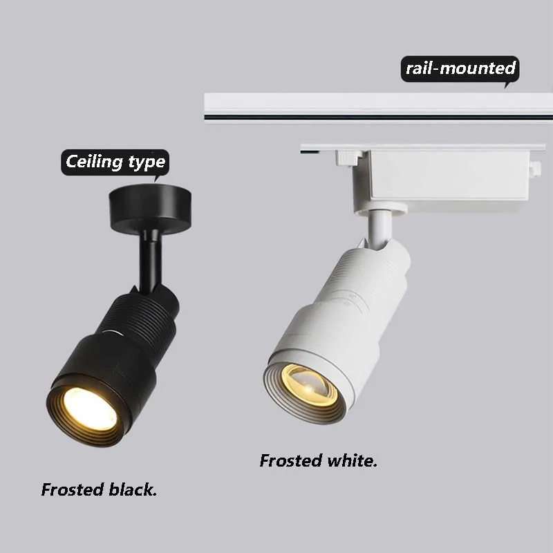 Spotlighting slide COB adjustable focus two-line guide light store commercial led zoom track light  Adjustable zoom spotlight