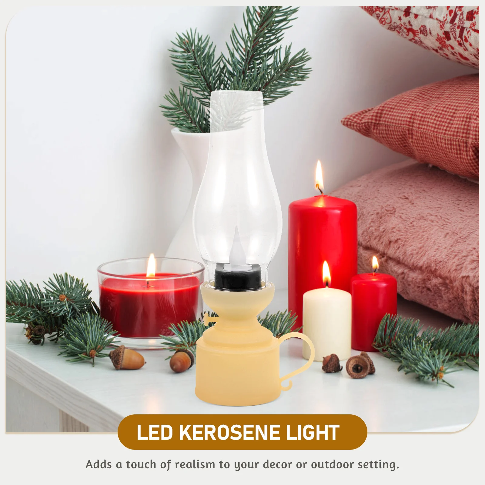 Led مصباح خمر فانوس عديمة اللهب للديكور المنزل في الهواء الطلق استخدام الطوارئ المحمولة ضوء الليل الرجعية النفط