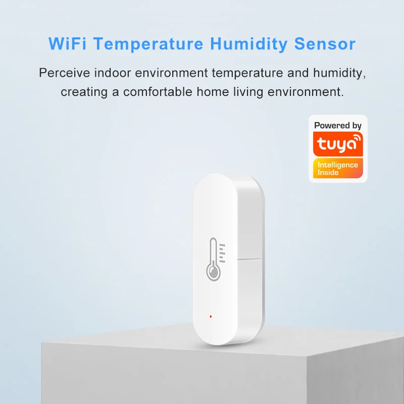 Sensor inteligente de temperatura y humedad para el hogar, higrómetro con WiFi, control a través de Alexa y asistente de Google, Tuya
