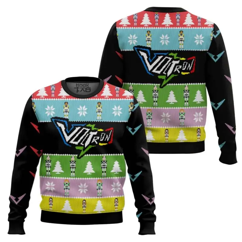 

Ugly Christmas Sweater Hero Image Retro Pixel Style Holiday Party Universal Round Neck Pullover For Teenagers And Young People