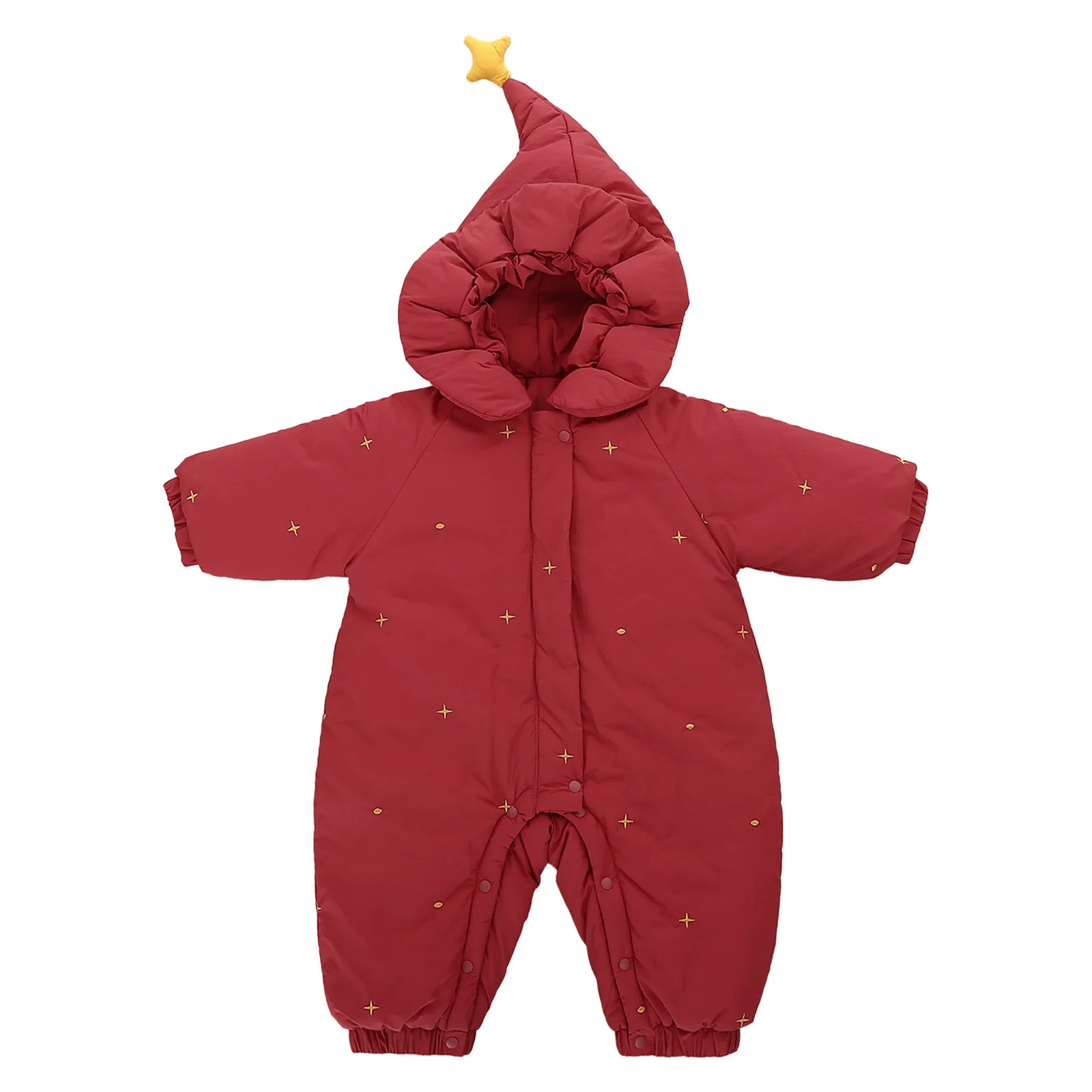 الرضع طفل شتاء دافئ مقنعين بذلة الثلوج دعوى سحاب أكمام طويلة التطريز سميكة السروال القصير ارتداءها الاطفال الملابس في الهواء الطلق