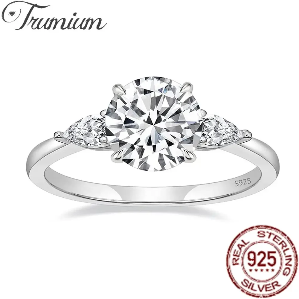 

Trumium 925 silver ring Engagement Rings for Women Classic Round Cut Promise Rings for Her Best Gift Wedding bands Jewelry