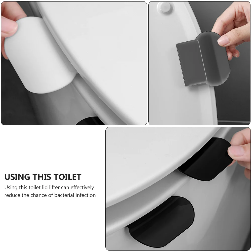 6 Pcs Toilet Lid Lifter Cover Simple Anti-touching Seat Handle Creative Lifer Bowl