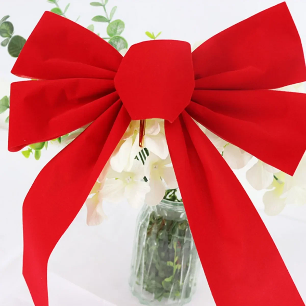 

Large Christmas Bow Red Velvet Wreath Bow Christmas Tree Topper Valentine's Day Ornament Bow for Xmas Wreath Tree Decoration