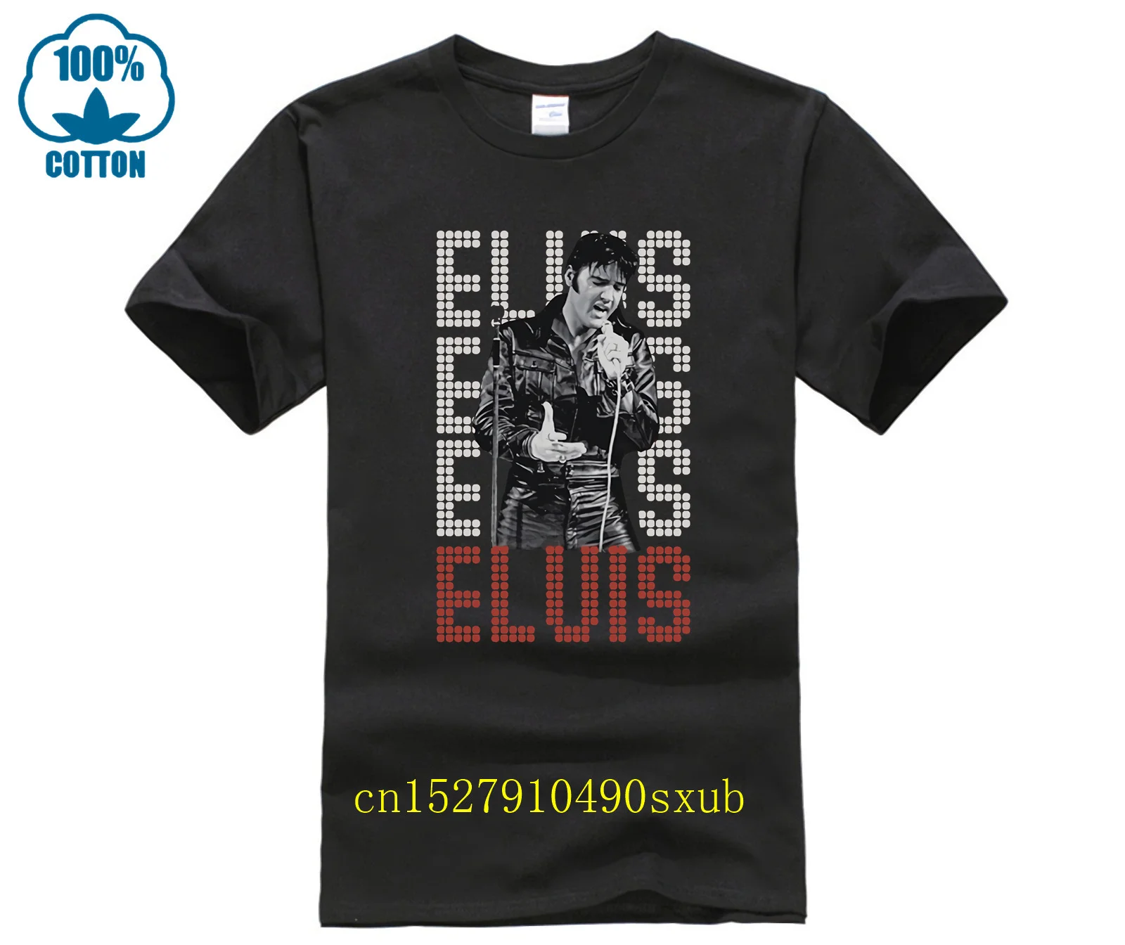 Offerte calde 2024 vendita calda moda E-Elvis King of Rock and Roll Music Presley T Shirt Mens Fashion novità magliette a maniche corte