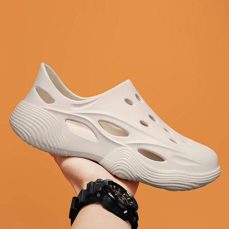 Сандалии мужские летние на платформе из ЭВА, мягкие босоножки для улицы, сада, пляжа, повседневные босоножки для ванной комнаты, размеры 38-45