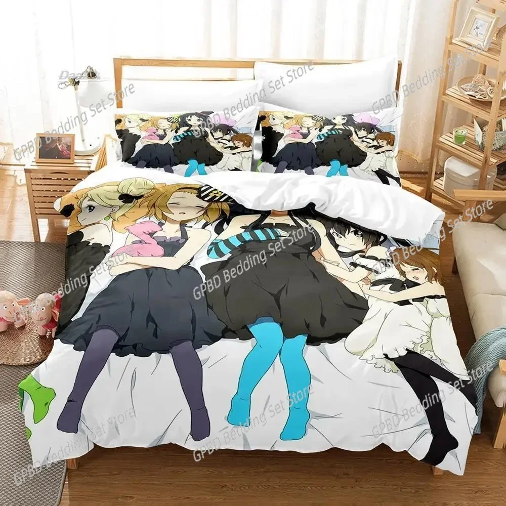 K-ON! 3D Bedding Set Duvet Cover Pillowcases Single Twin Full Queen King Size Home Decor Quilt Boys Gift