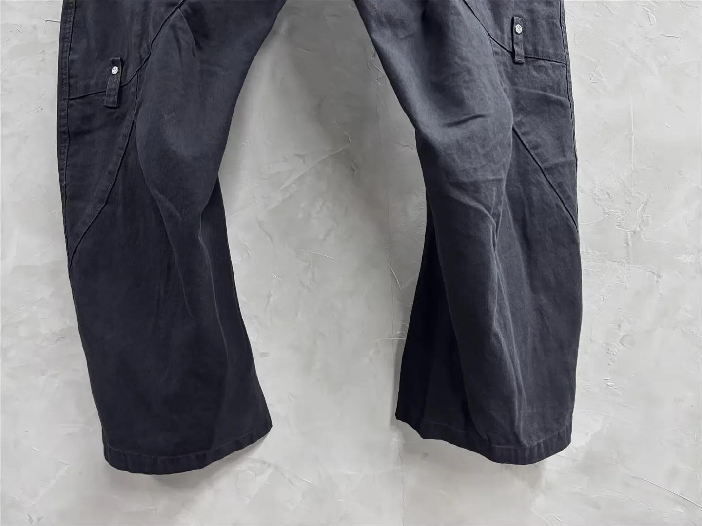 أوين ساك الرجال السراويل البضائع القطن عادية كبيرة الحجم القوطية الرجال Sweatpants الخريف الصليب الصلبة فضفاض أسود مصمم بنطلون طويل