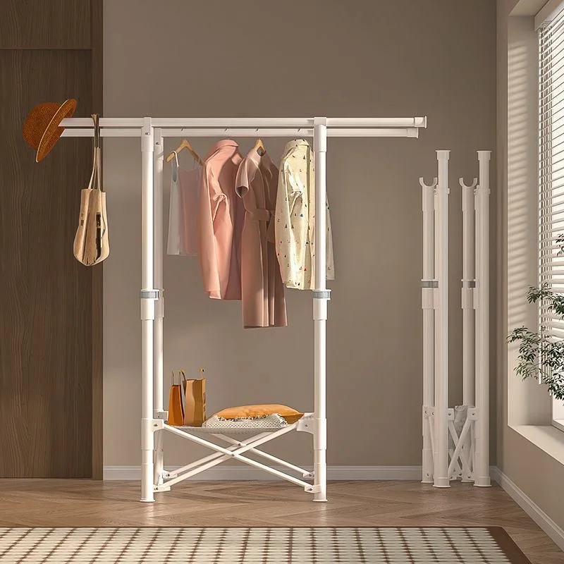 

Foldable Clothes Drying Rack Floor Standing Outdoor & Home Use, Retractable Integrated Garment Hanger Storage Organizer