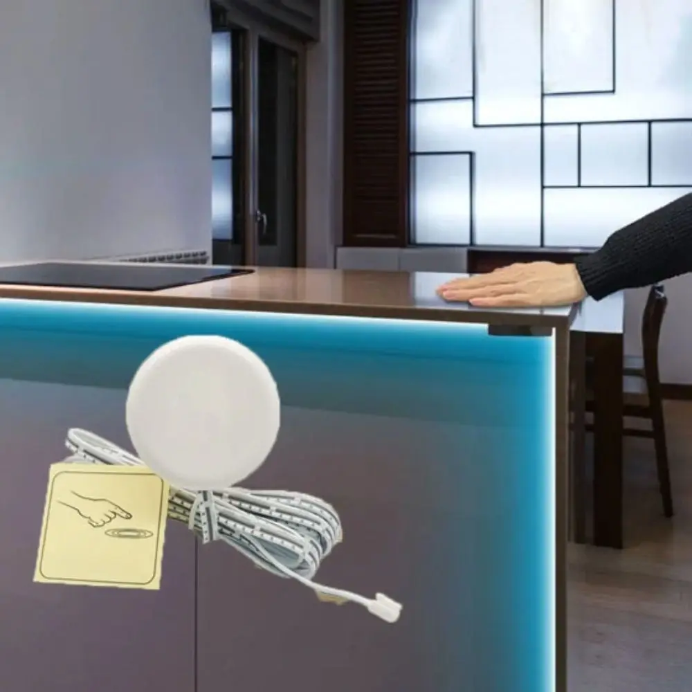 

5A 60 Вт светодиодный светильник для кухонного шкафа, деревянная панель, емкостный сенсорный сенсорный переключатель, ручная развертка, проникаемый датчик