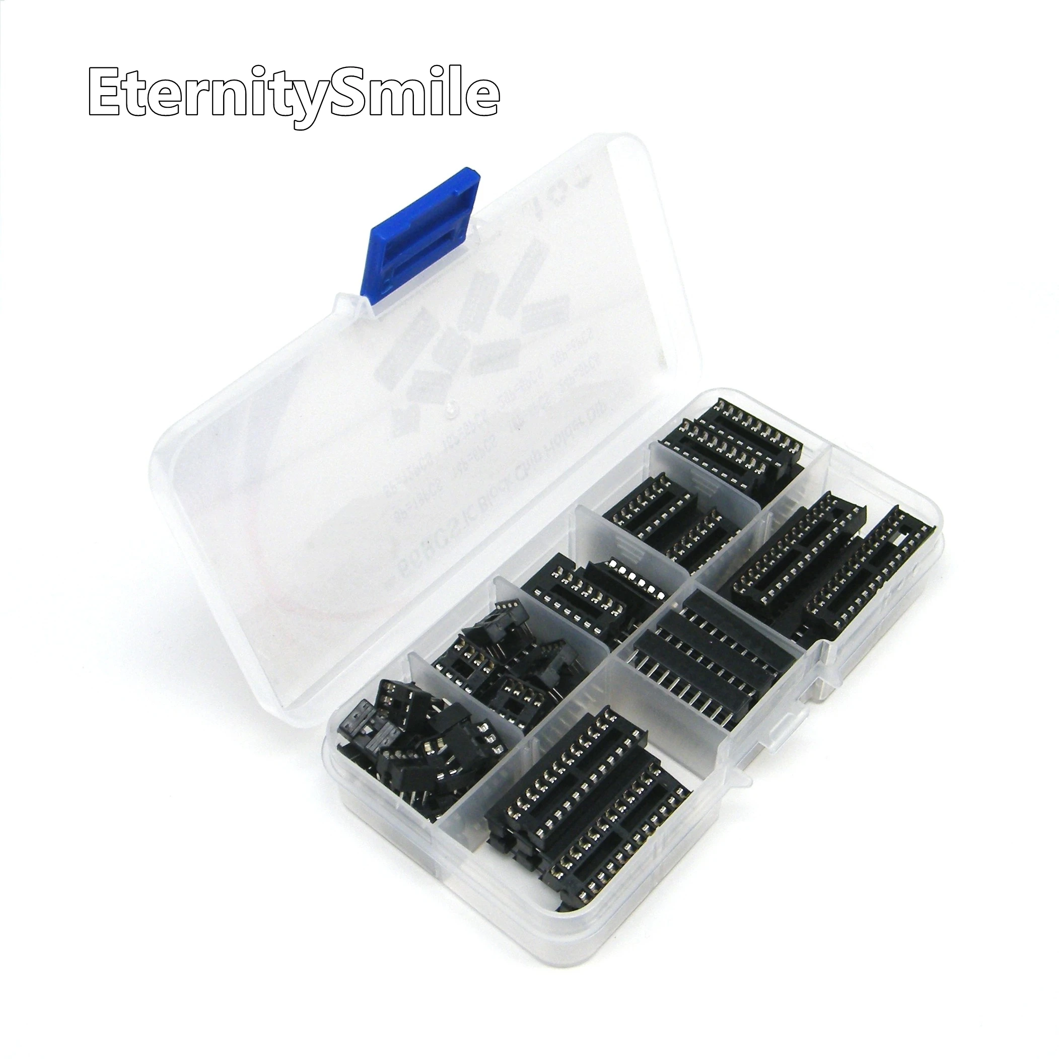 66PCS/BOX DIP IC Seat Adaptor Solder Type Socket Chip Base IC Sockets Slot Kit 6 8 14 16 18 20 24 28 Pins