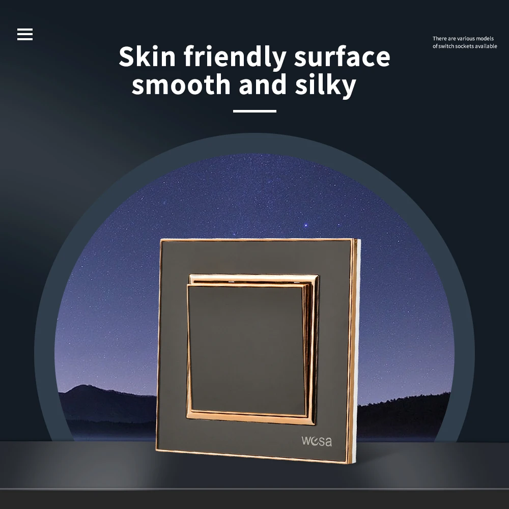 أسود 250 فولت 1 عصابة 1 طريقة الجدار الروك التبديل لهب تشغيل/إيقاف زر مفتاح الإضاءة لوحة أكريليك الاتحاد الأوروبي القياسية 16A التيار المتناوب الكلاسيكية #3