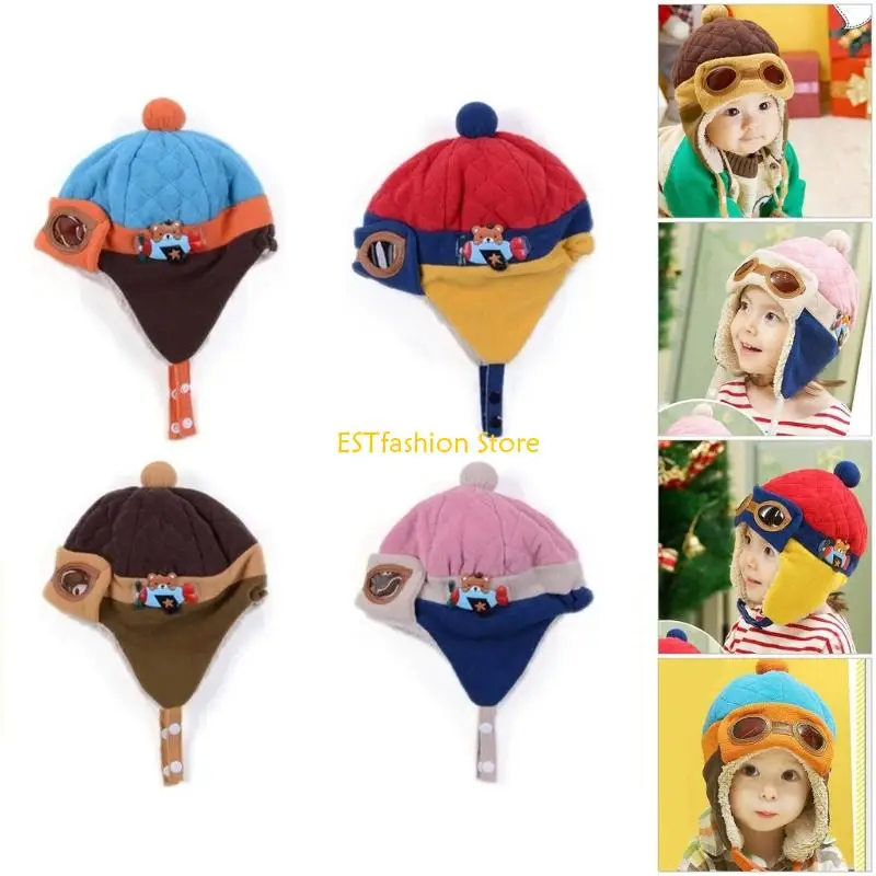 Y5GC Boys Girls Winter Knitted With Foldable Earflaps Cold Climates Essential