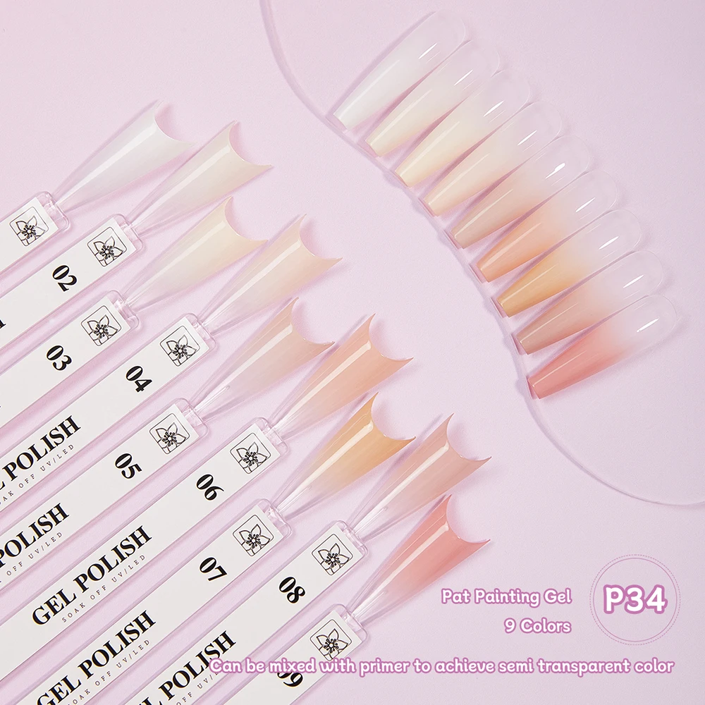 Vendeeni TPO HEMA FREE 9 شبكة عارية الوردي الربت هلام طلاء الأظافر UV نقع قبالة هلام الورنيش تزهر التدرج اللوحة هلام ورنيش