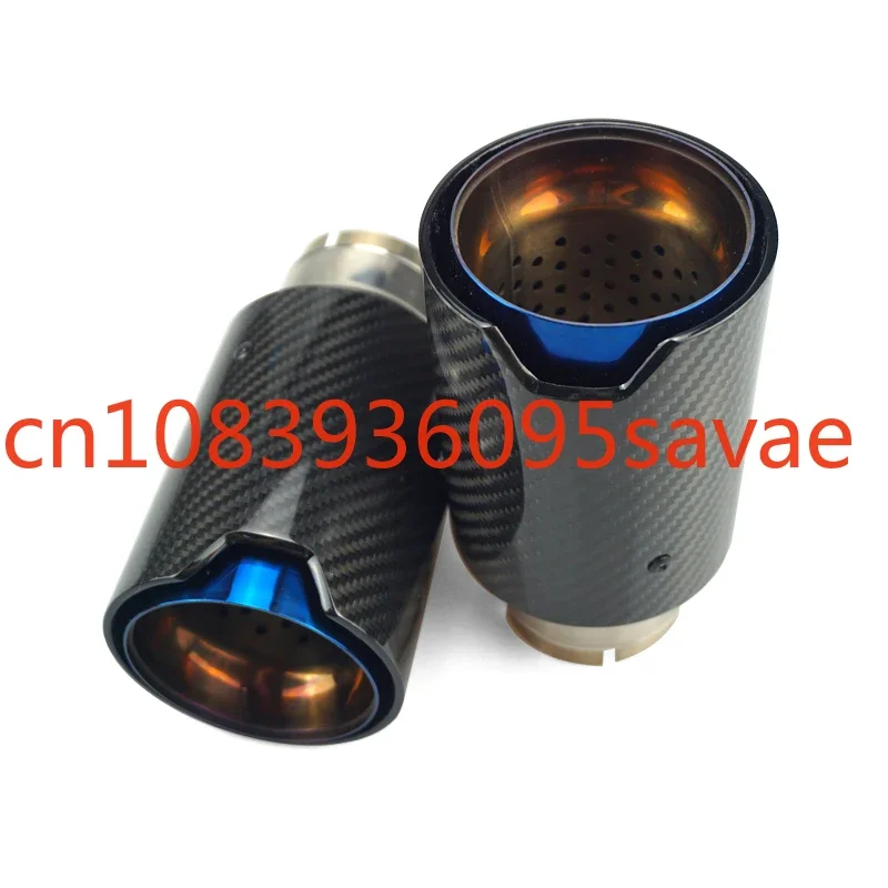 factory export auto Carbon Fiber blue burnt Tailpipe Exhaust Tips For Cars muffler pipe modificated car series